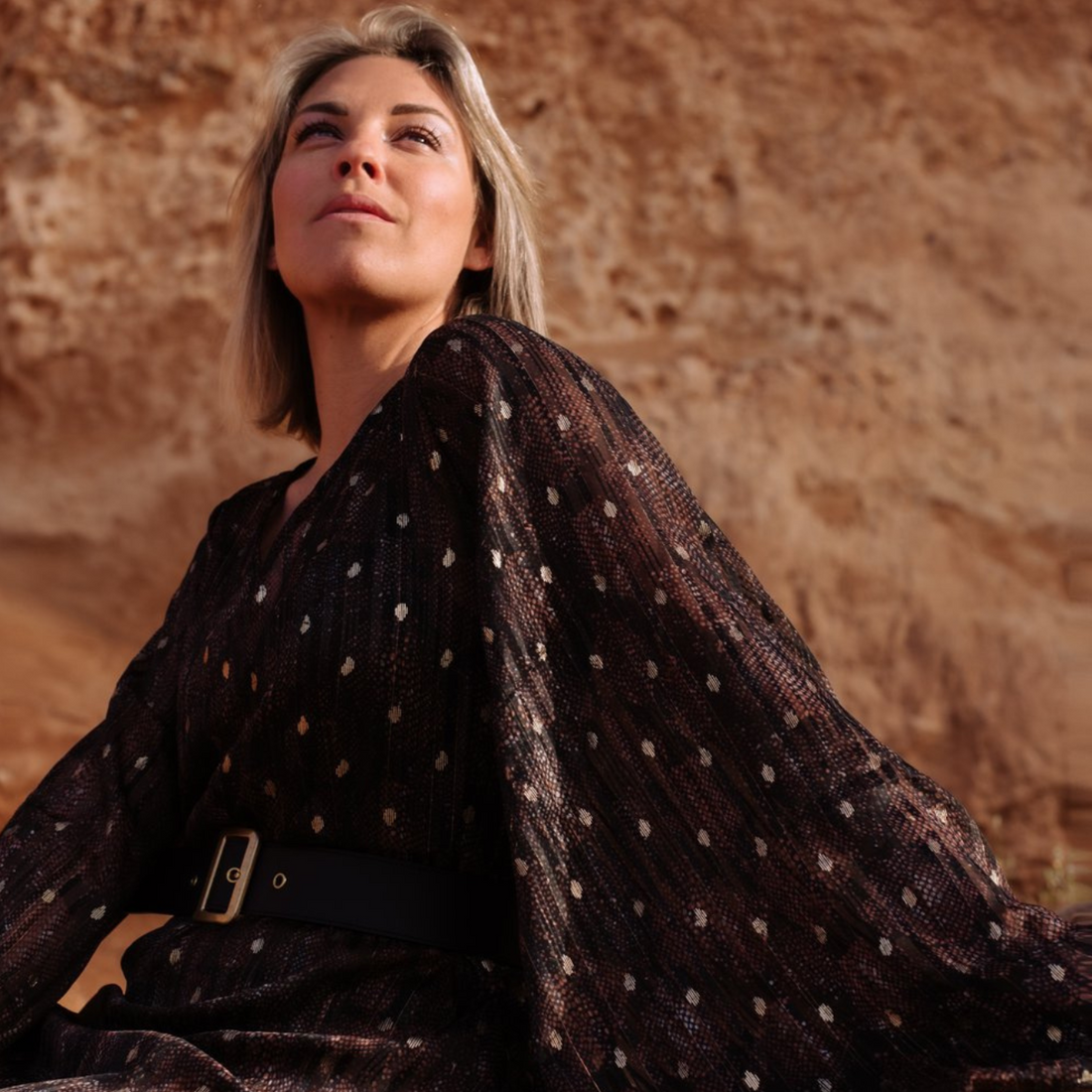 Chloe Kleid – Brown/Gold