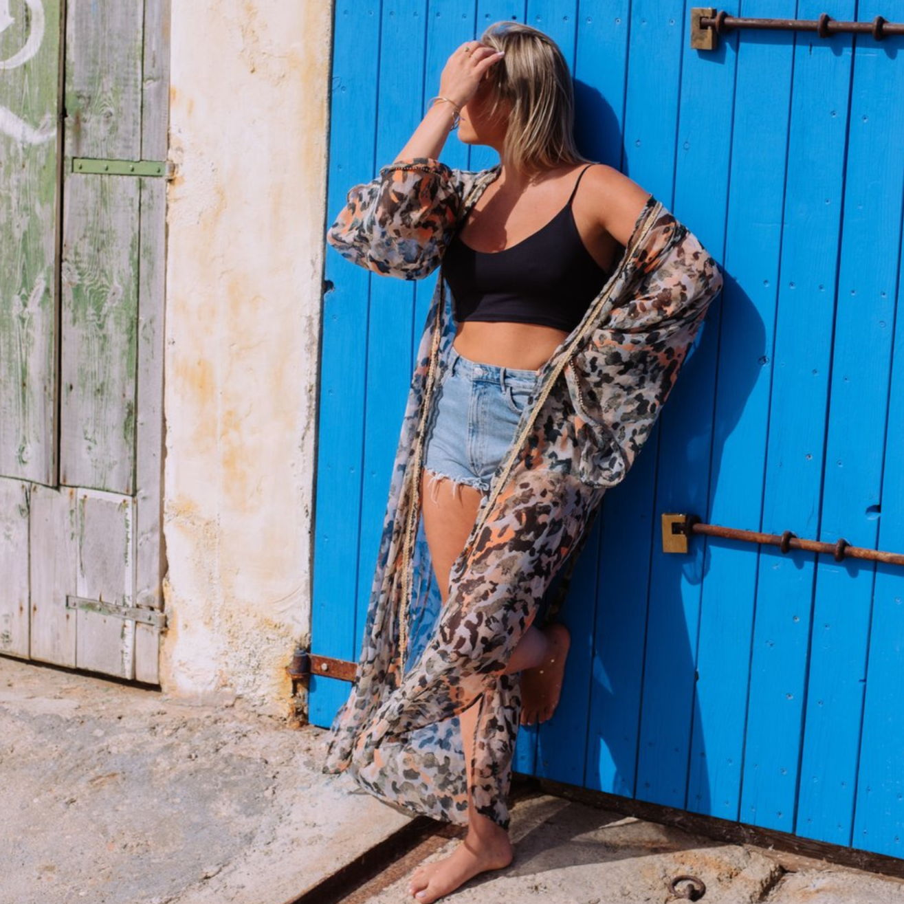 Candela Kimono – Grey Animal Print