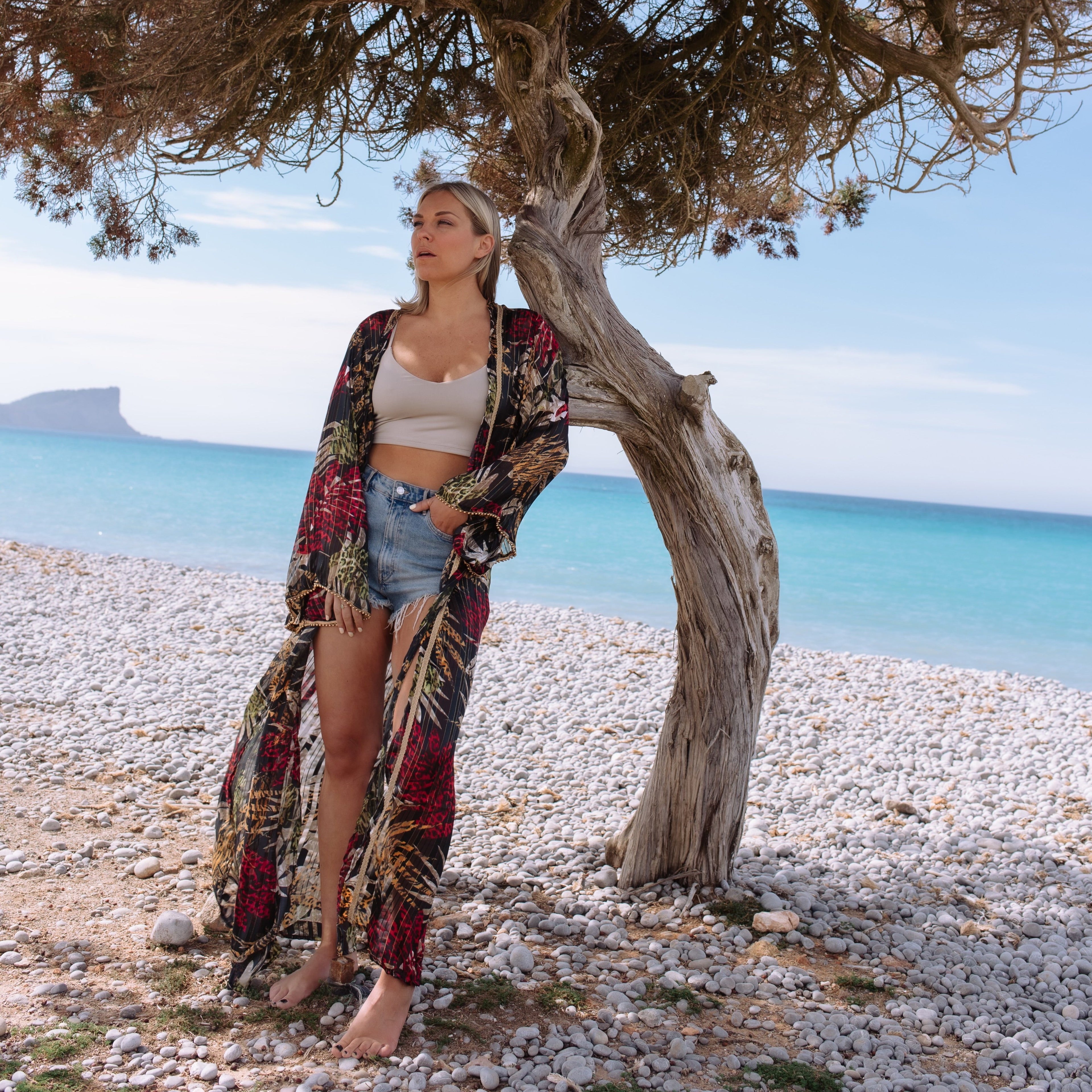 Candela Kimono – Grey Animal Print