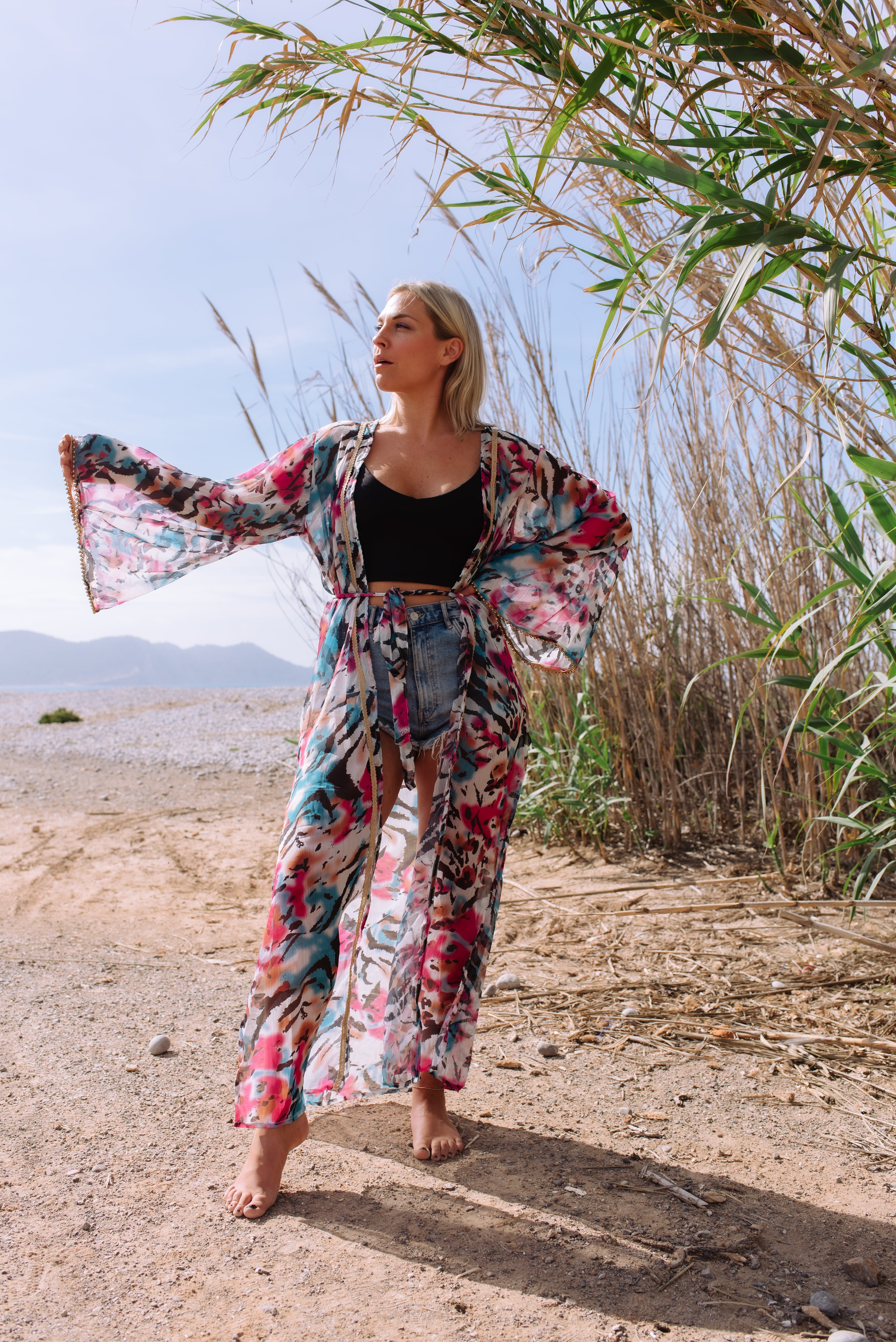 Candela Kimono – Grey Animal Print