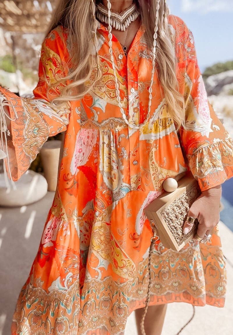 Kurzes boho Tunika-Kleid