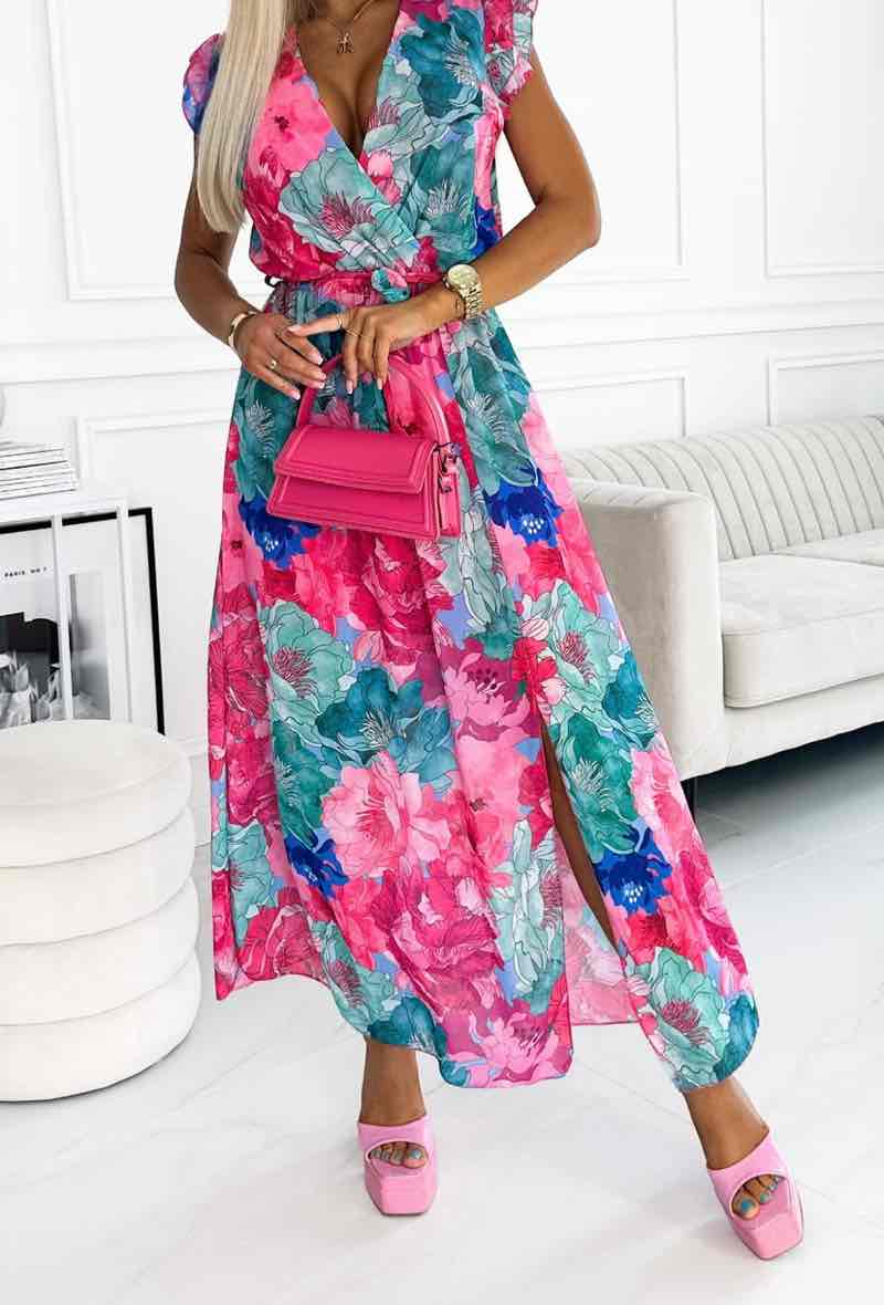 Langes Kleid - flower Print