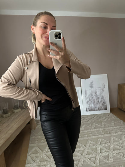 Wildlederjacke Beige