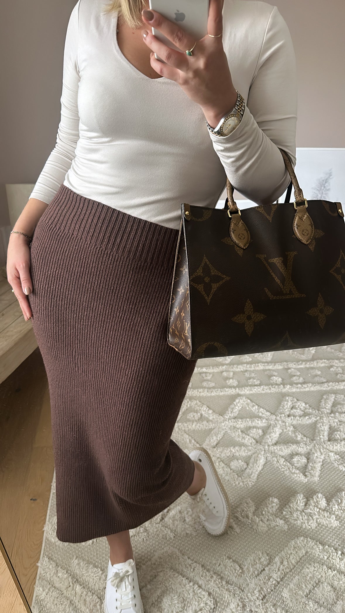 Strickrock Midi Brown