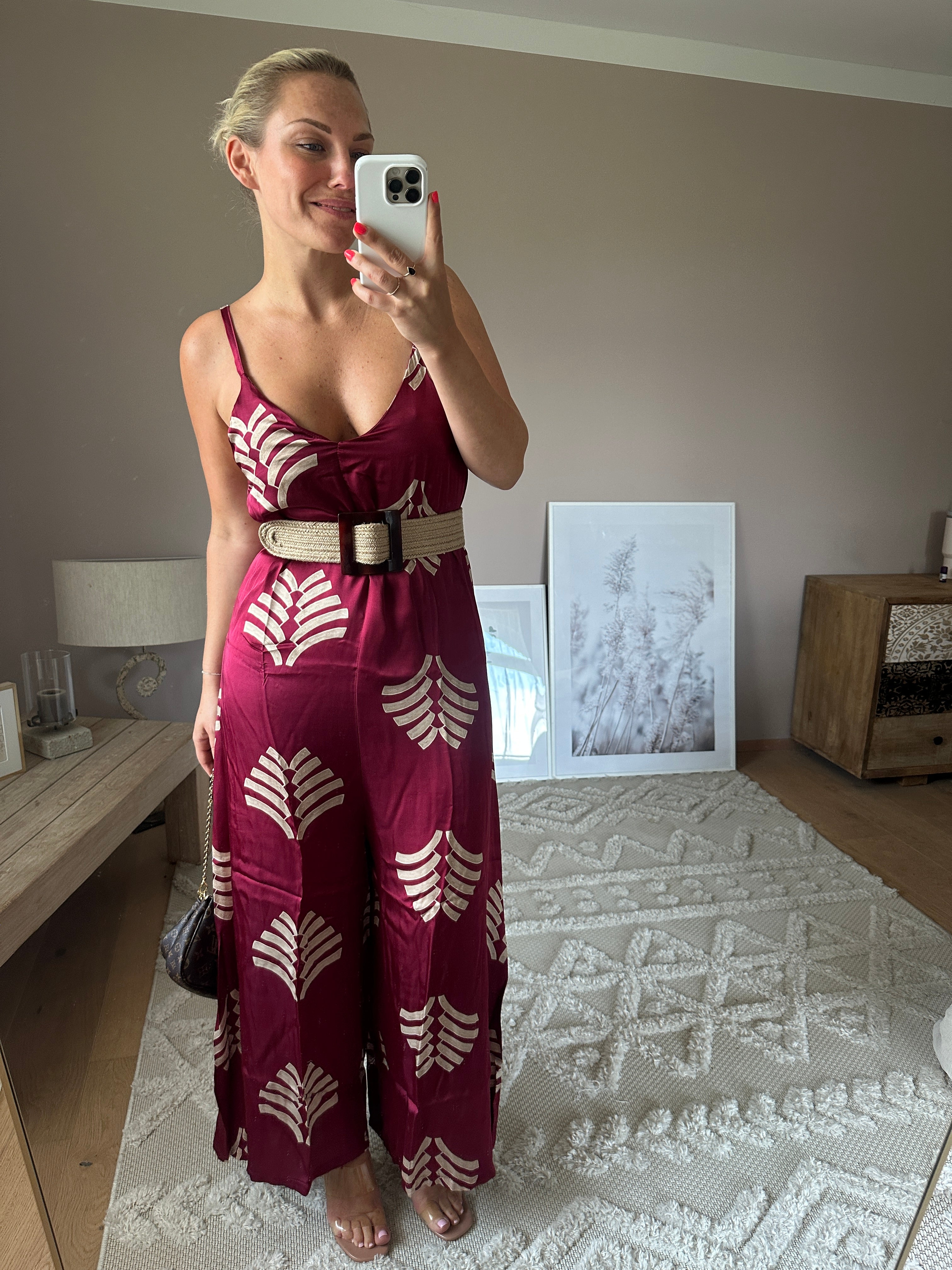 Boho-Jumpsuit - Berry Red