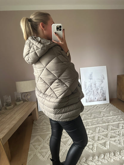 Steppjacke in Taupe