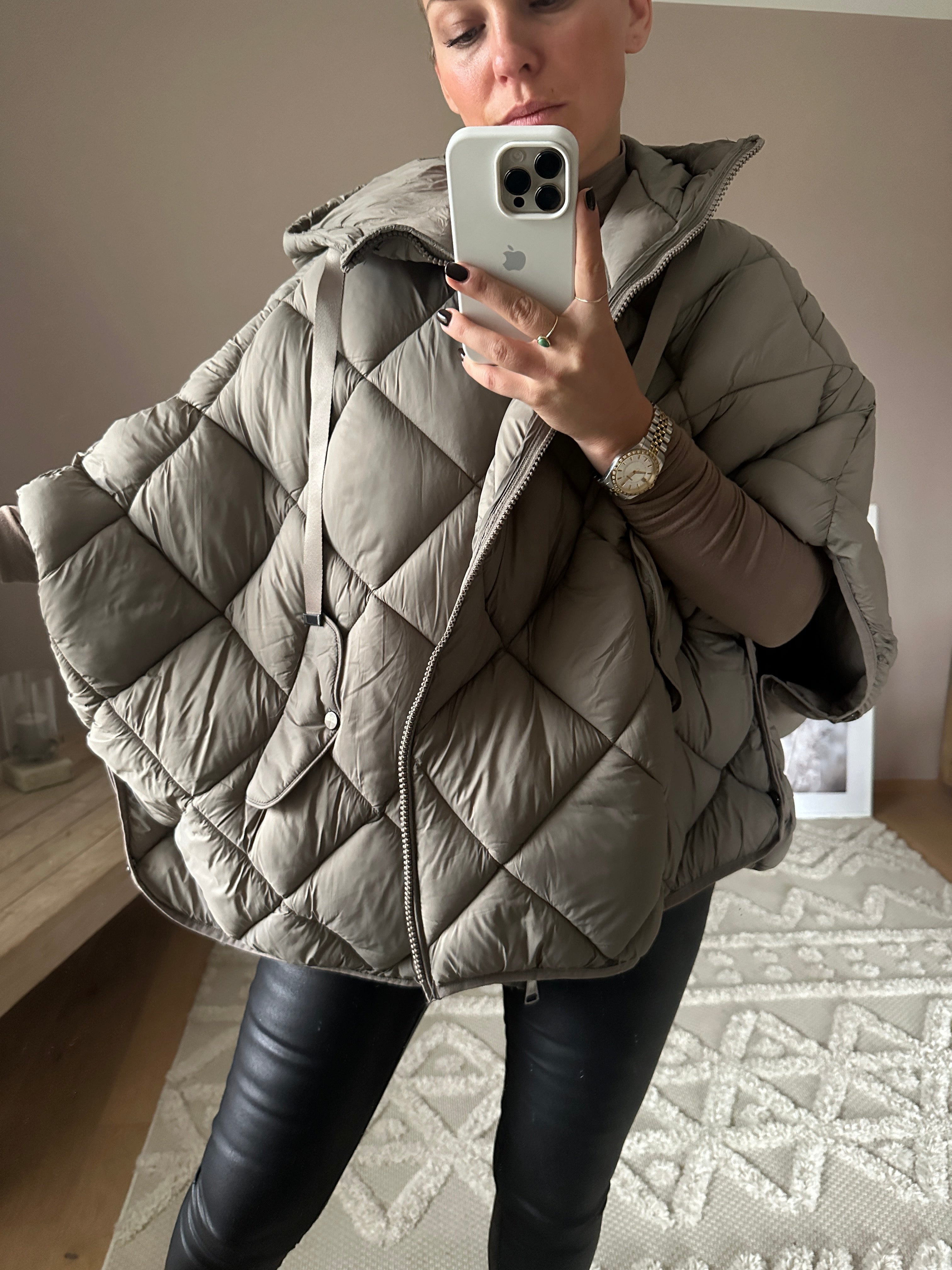 Steppjacke in Taupe