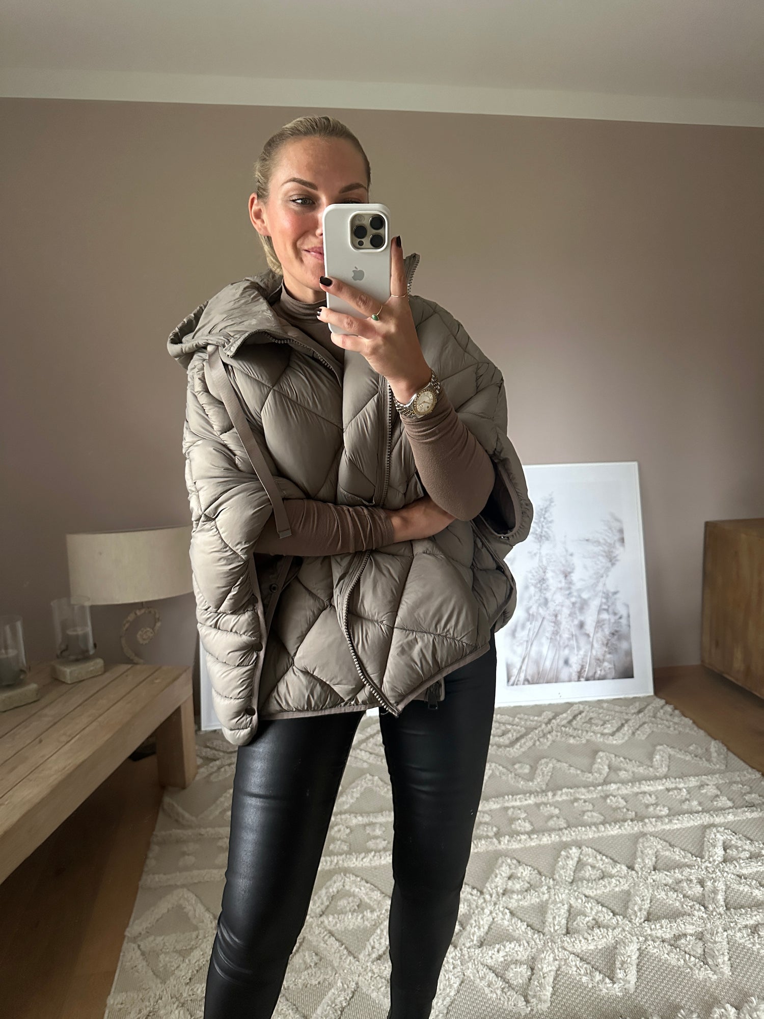 Steppjacke in Taupe